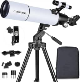 80x600mm AZ Telescope, Travel Telescopes for Adults Astronomy, Telescopio for Beginners,Kids with Backpack, Moon Filter, Phone Adapter