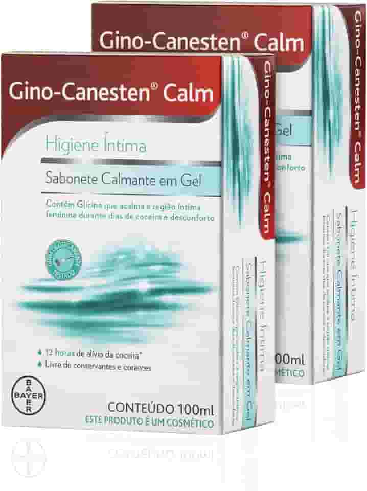 GINO-CANESTEN Calm Kit Sabonete Íntimo Calmante em Gel, Sabonete Líquido Feminino para Higiene, 2 Unidades de 100ml