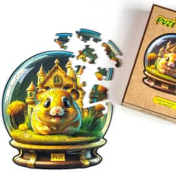 Quebra-Cabeça Orbe Hamster 50 peças de madeira - Puzi