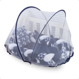 Ninho Redutor de Berço para Bebê com Mosquiteiro Várias Estampas (Triangulo Marinho)