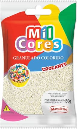 CROCANTE GRANULADO COLORIDO BRANCO 120G MAVALÉRIO