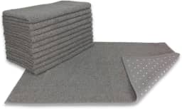 Kit 05 Tapete para Banheiro Atoalhado Felpudo Luxo c/Antiderrapante 550g/m² 45x70cm Padrão Hotel/Pousada - Cinza