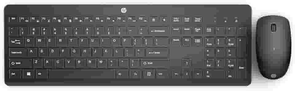 Combo de Teclado e Mouse Ergonômico Sem Fio HP 230 - com Dongle USB Wireless, Digitação Silenciosa, Design Elegante, Até 12 Meses de Bateria, Layout BR, Preto (18H24AA#AC4)