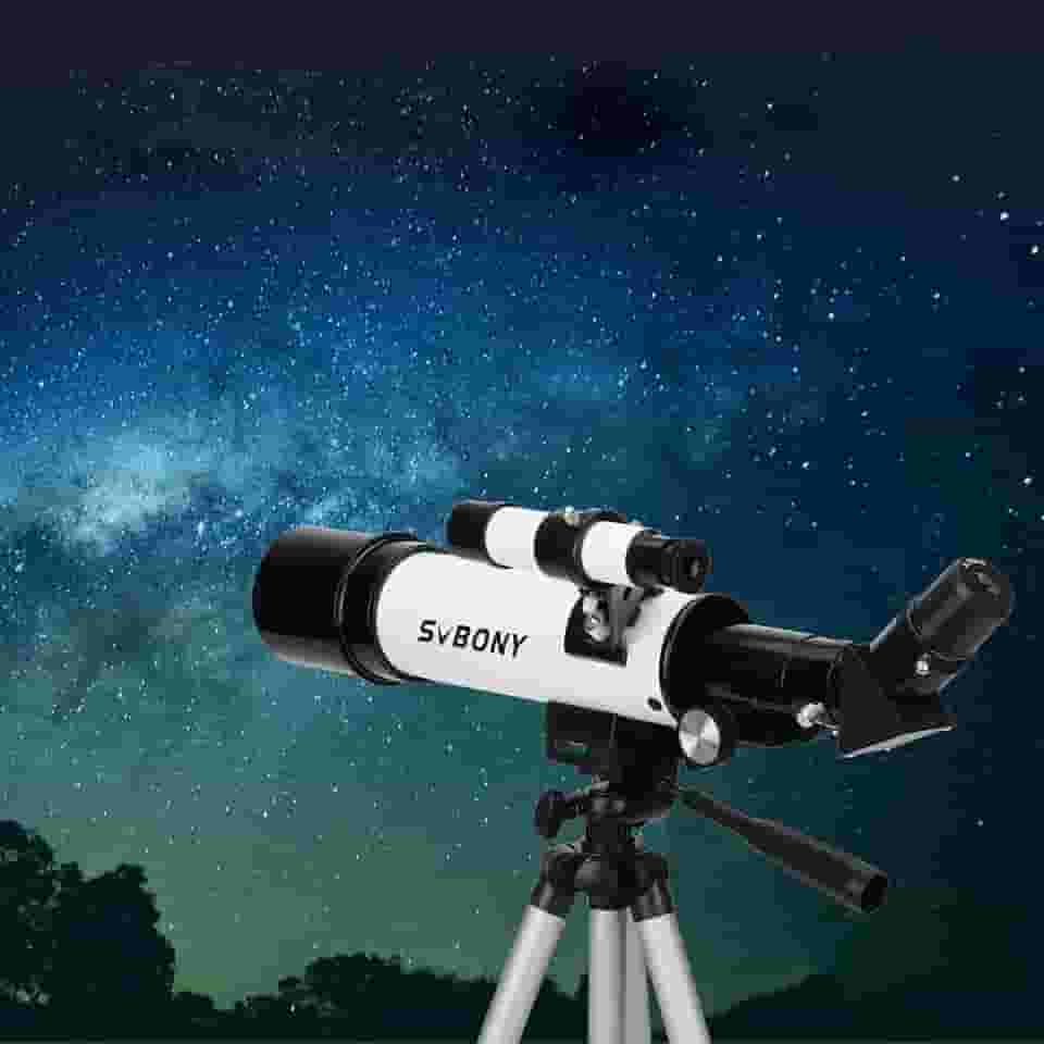 Telescópio com Abertura de 60 mm - Telescópio Refrator para Iniciantes - Tripé com Altura Ajustável