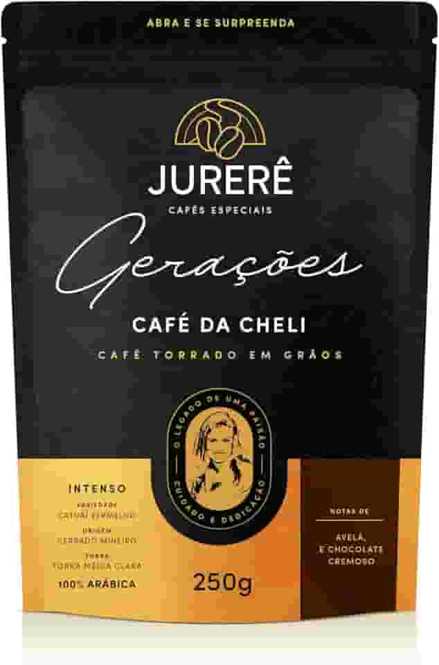CAFÉ JURERÊ ESPECIAL EM GRÃOS 85+ DA CHELI, NOTAS CHOCOLATE CREMOSO E AVELÃ, CATUAÍ VERMELHO, CERRADO MINEIRO, TORRA MÉDIA CLARA 250G