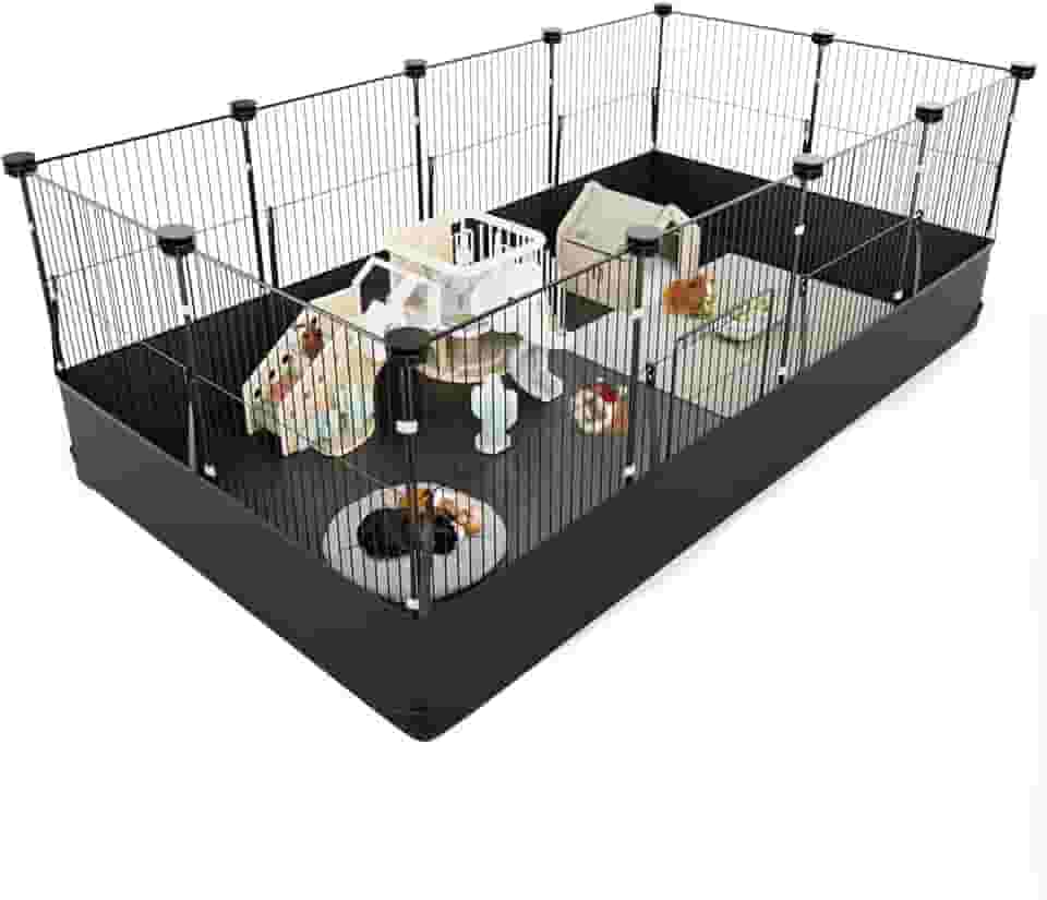 Tresbro Gaiola para porquinhos-da-índia com forro de gancho impermeável e de uma mão, 121 cm C x 60 cm L x 40 cm A gaiola de fixação tripla para porquinhos-da-índia, coelho, porco-espinho, cercadinho