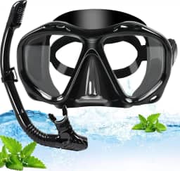 Mascara de Mergulho, Máscara de Mergulho, Snorkel Adulto, Snorkel, Oculos de Mergulho, Kit Óculos de Mergulho Com Visão Ampla de 180° Action