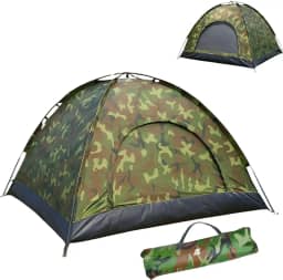 Barraca de Camping Impermeável para 4 Pessoas - Fácil Montagem e Versatilidade em Diferentes Ambientes - Barraca de Acampamento Confortável Ideal para Família e Amigos Tamanho 150Ax250Lx220C