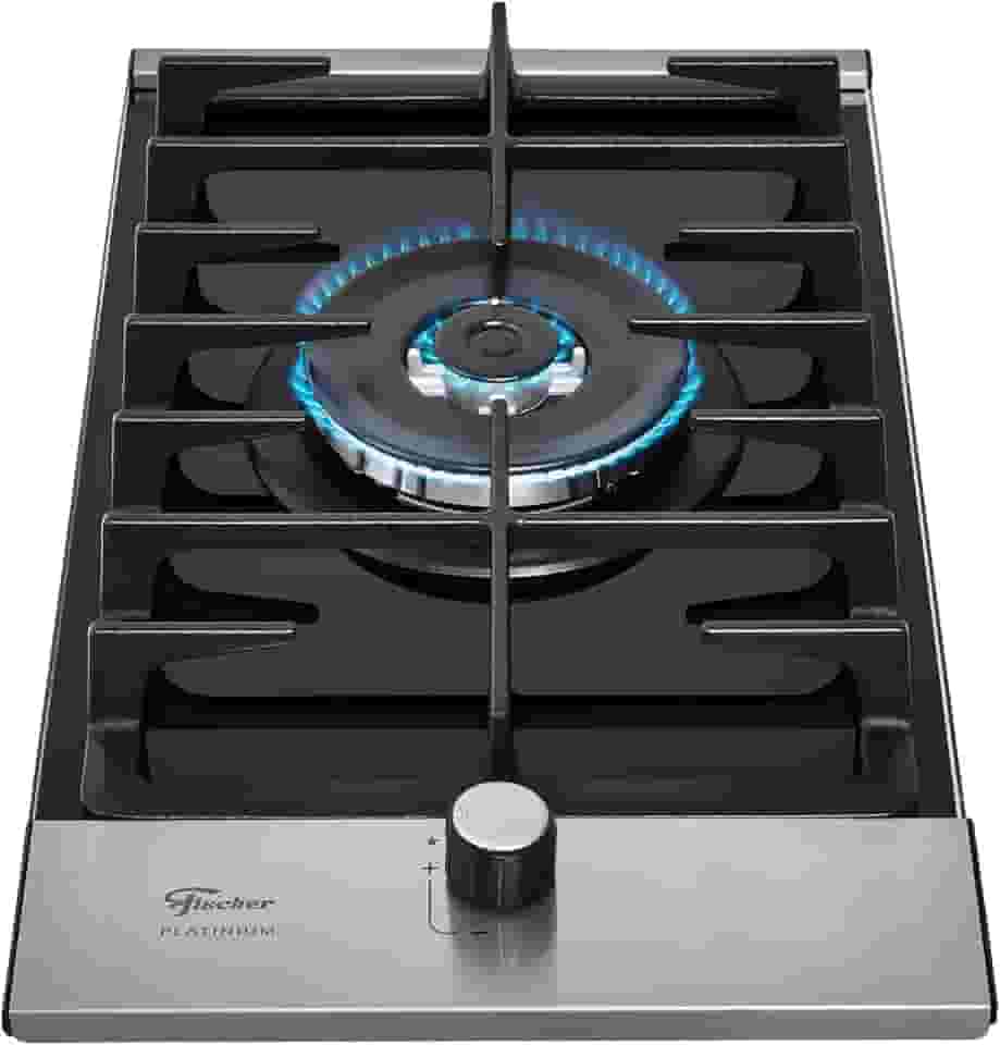 FISCHER COOKTOP À GÁS 1 BOCAS TRIPLA CHAMA PLATINIUM MESA VIDRO PRETO 33790-92104