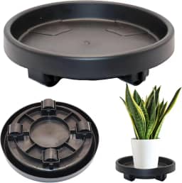 Suporte para Vaso Prato com Rodas 27cm Suporta até 60kg - Top Garden (Preto)