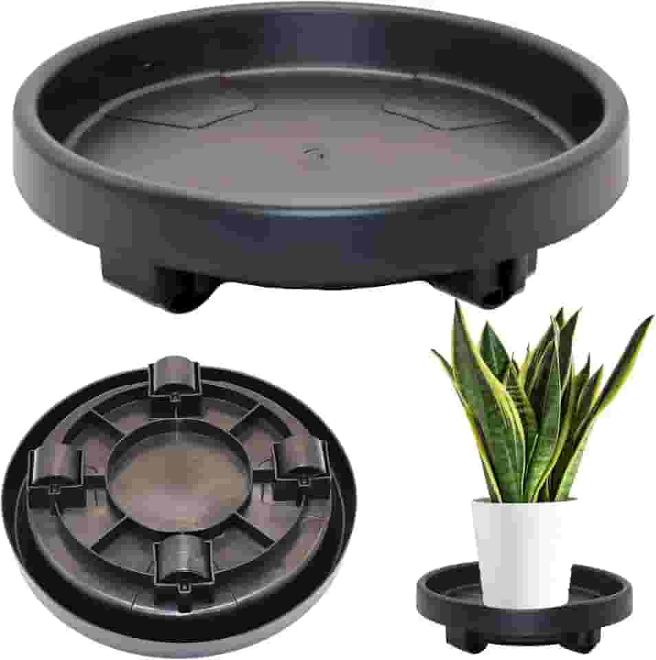 Suporte para Vaso Prato com Rodas 27cm Suporta até 60kg - Top Garden (Preto)