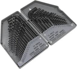 VICTOOL Jogo de 30 Peças Chave Allen | Medidas SAE 0,028–3/8 Polegada e Métricas 0,7–10 mm | Com Estojo de Armazenamento