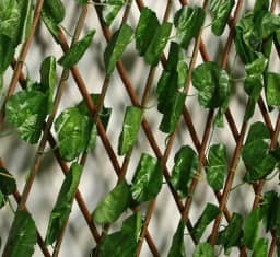 Treliça Sanfonada Painel Madeira Expansível Cerca Hera Gradil De Plastico Com 2m (Lisa Redonda)