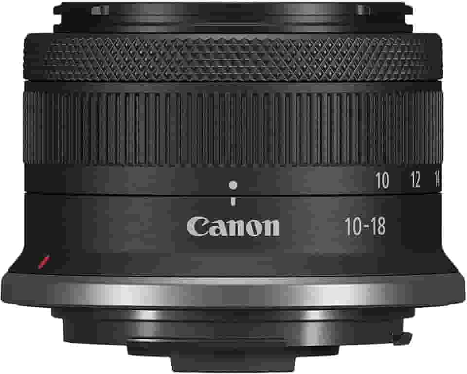 Canon RF-S10-18 mm F4.5-6.3 é uma lente de zoom ultra grande angular STM, sem espelho, redução de trepidação 4.0, ótima para vlogging e selfies, compacta e leve, para vídeo, viagens, paisagens e