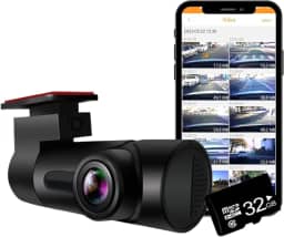 Black Box Vision - Câmera Veicular, Wifi, HD + Cartão 32GB (Dashcam Automotiva Carro Uber)