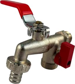 TKLA Torneira Esfera Para Tanque Duas Saídas Aço Inoxidável Externa Jardim Mangueira Maquina de Lavar Metal Inox