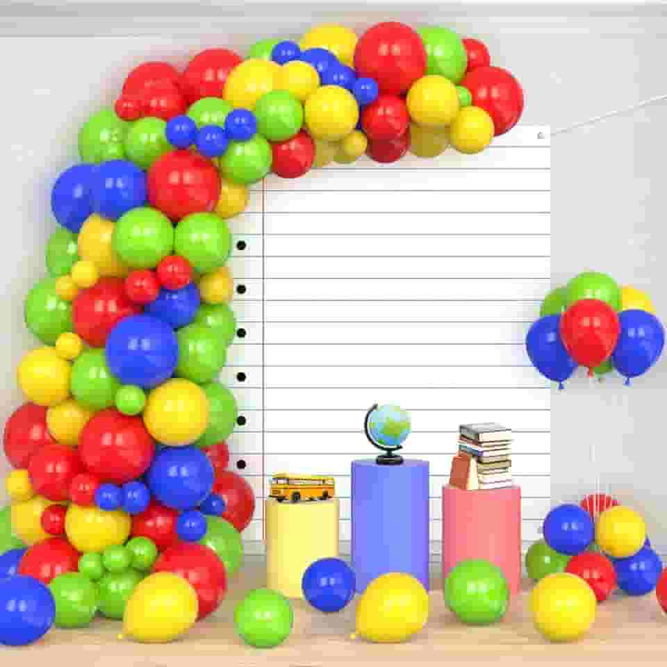 242Pcs Back to School Arch Kit Party Decorations Notebook Classroom Backdrop with Balloons Notebook Shaped Hanging Banner Photo Booth Props Background for School Hallway Home Wall Decor Supplies