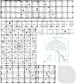 Kit 8 Réguas Patchwork Scrapbook 5x30 5x60 30x30 Caixa de Leite