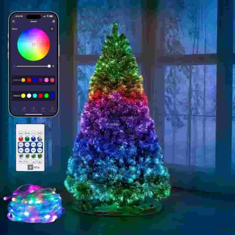 Smart Bluetooth Pisca 100leds 10m Natal USB Fontes de Luz Controle 6 Funções Aplicativo IP 65 LuvinCo