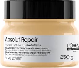 L'Oréal Professionnel Serie Expert Absolut Repair, Máscara de Reparação Intensiva para Cabelos Danificados e Finos com Quinoa Dourada, Reconstrução Instantânea e Brilho Intenso, 250g