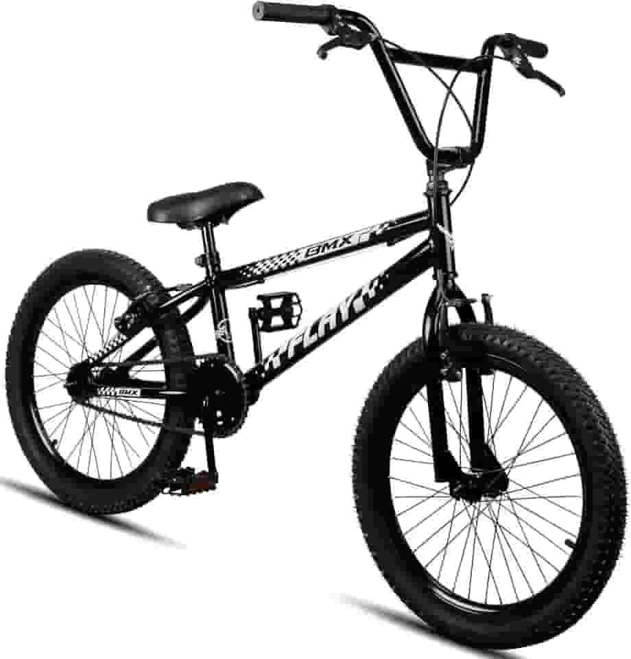 Bicicleta Aro 20 BMX Infantil Flay Aro Aero Freio V-Brake Menino 6, 7, 8, 9, 10 + anos - Preto