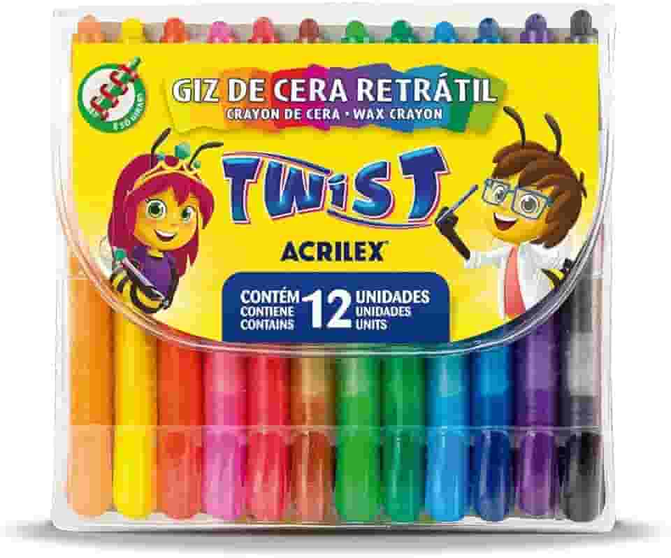 Giz de Cera Retrátil Twist 12 Cores Acrilex