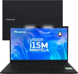 Notebook Positivo Vision i15M Minitela Intel Core 3 N300 8GB 256GB SSD Wi-Fi 6 Linux - Tela 15,6" Full HD IPS Antirreflexo - Preto memória expansível até 16 GB