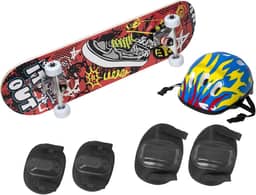 Skate Infantil Radical Iniciante 70 CM Tenis Vermelho BH Store