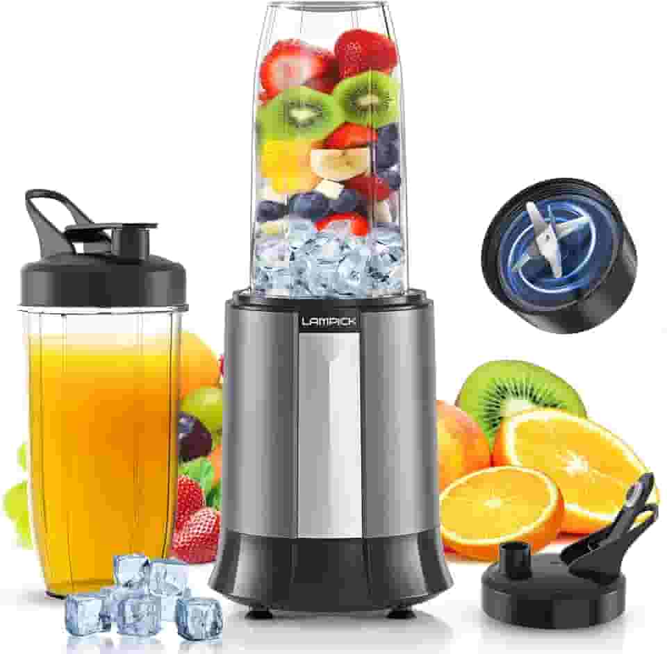 Liquidificador pessoal de 900 W para vitaminas, shakes e extrações de nutrientes com 2 garrafas portáteis sem BPA de 765 g