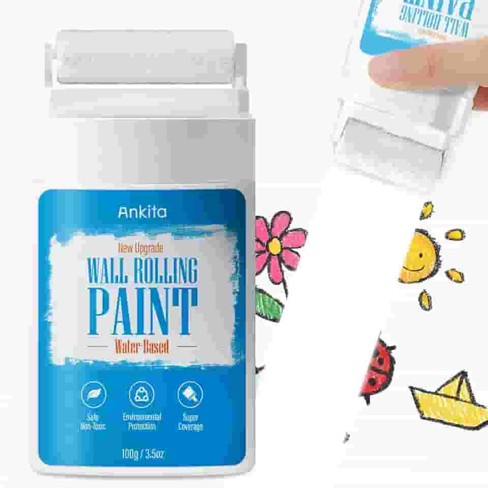 Tinta branca para parede, retoque de tinta de parede de secagem rápida para parede interna e externa, kit à base de água e baixo odor com pincel de rolo, para teto, madeira, metal, baixo COV, 100 ml