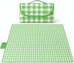 Tapete Piquenique Impermeável Dobrável 200x200cm Grande com Alça Toalha Ideal para Picnic Parque Praias Passeios ao Ar Livre a Prova de Água Fácil de Carregar (Verde)