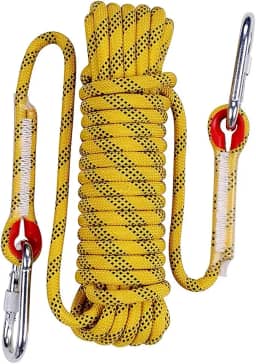 Aoneky Corda de escalada estática de 10 mm, corda de rapel de segurança para fuga de incêndio (amarelo 2, 32)