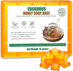 EDSRDRUS Base De Sabonete Glicerina 425 G - Derreta E Despeje Para Artesanato, Fácil Cortar, Vegano Natural, Hidratante Suave A Pele, Suprimentos Perfeitos Fazer (Mel, G)