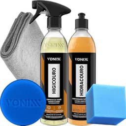 Kit Limpeza e Hidratação de Couro, Bancos, Sofás, Bolsas e jaquetas de Couro. Vonixx Hidracouro e Higicouro