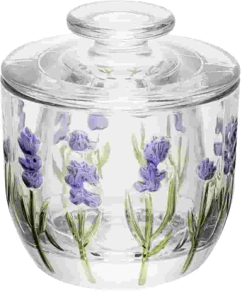 LYOR - Manteigueira Francesa Lavanda Hand Painting 9,40cm 9,8cm Cristal