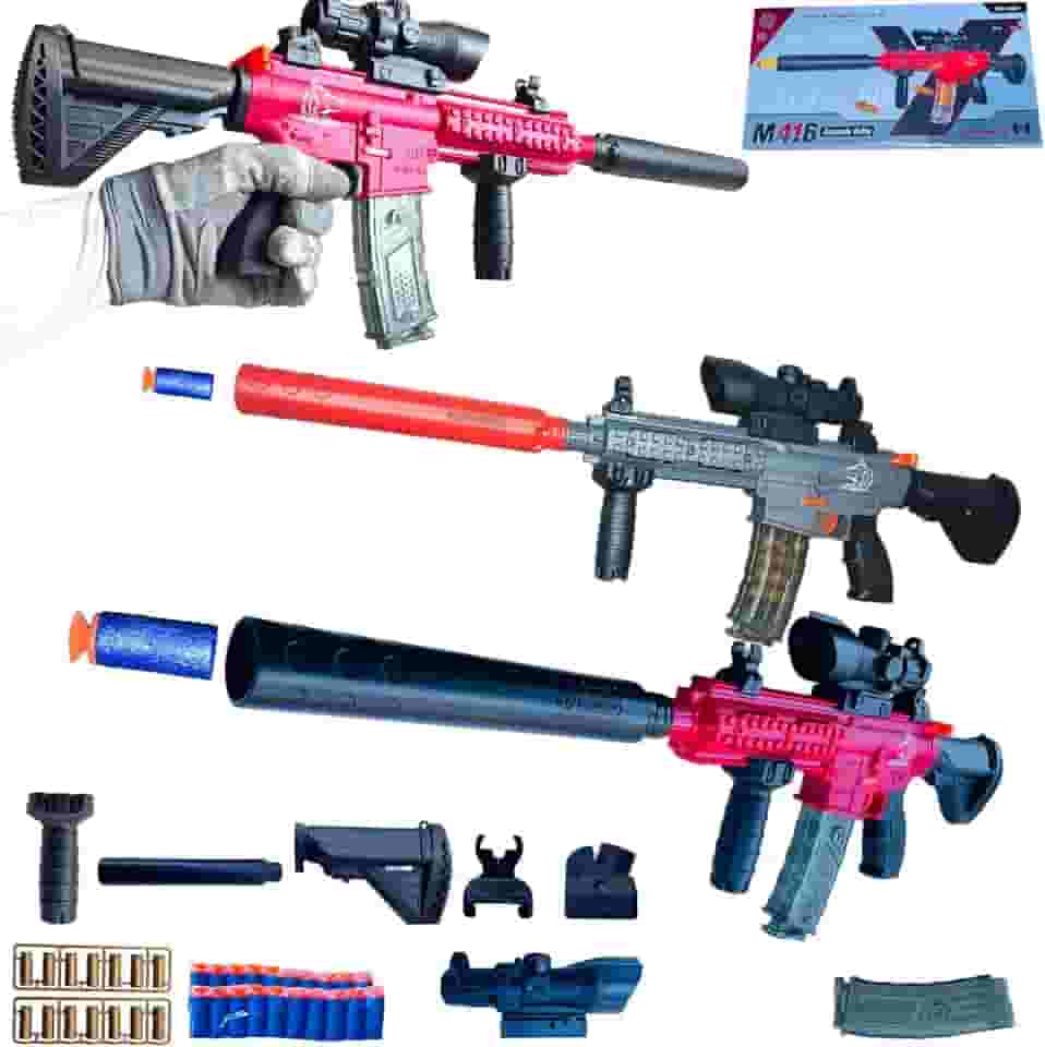 Fuzil Arma De Brinquedo Com Dardos Ventosa E Capsulas Rifle (CINZA)