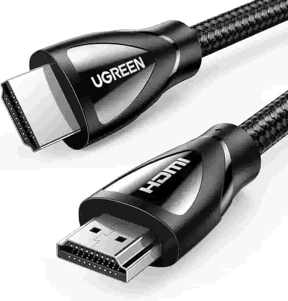 UGREEN Cabo HDMI 8K 2.1 6,6 pés, cabo HDMI de ultra alta velocidade de 48 Gbps trançado 10K 8K @ 60 Hz 4K @ 240 Hz, cabo HDMI eARC HDR10 HDCP 2.2 e 2.3 compatível com PS5 / Xbox Series X/Ro