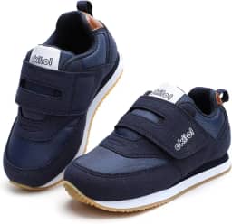 Sapatos infantis okilol | Tênis com fecho de velcro | Meninos e meninas, Azul marino, 10 Toddler