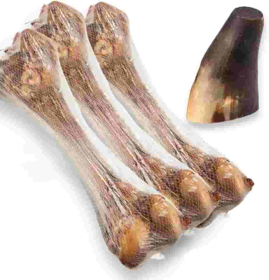 Kit 4 Osso Pet Femur Defumado Suino, Tamanho 20 CM, Para Cachorro(3 Osso + Chifre)