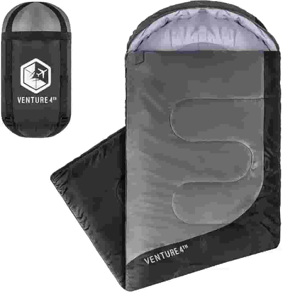 VENTURE 4TH Saco de dormir para mochila – 2GG, tamanhos duplo e único – Sacos de dormir leves para climas quentes e frios para adultos, crianças e casais – Ideal para caminhadas, acampamento e