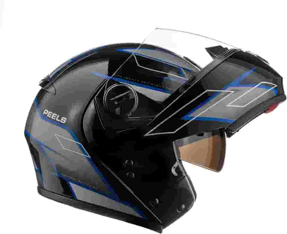 Peels Capacete Articulável Moto com Viseira Solar Interna U-RB2 Podium Preto/Azul 60