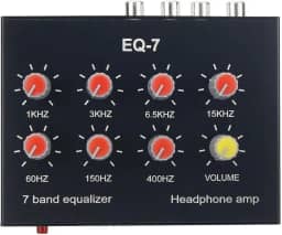 NAKVMN Equalizador De Som De 7 Bandas, Equalizador De Mixer De Áudio De 2 Canais, Equalizador De Som Digital