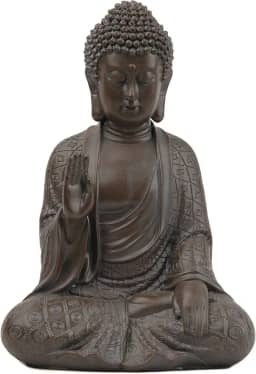 Estátua Buda de Buda – Estátuas de Buda para Decoração de Casa, Estatuta de Buda de Buda, Decoração de Buda de Meditação Marrom 19 cm