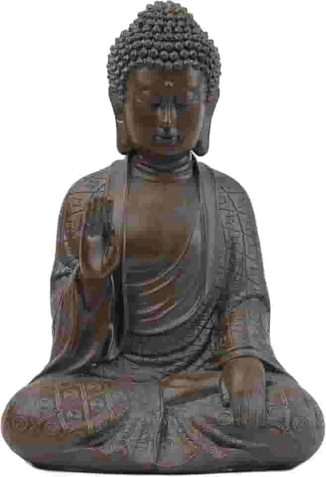 Estátua Buda de Buda – Estátuas de Buda para Decoração de Casa, Estatuta de Buda de Buda, Decoração de Buda de Meditação Marrom 19 cm