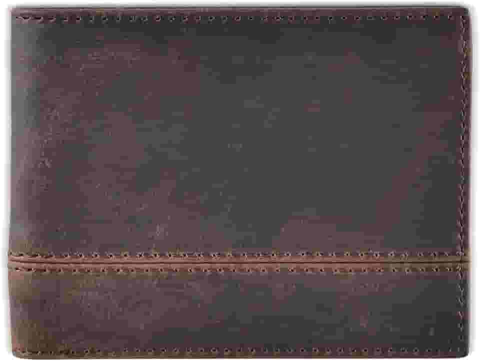 Carteira de couro RFID | The Respected Gentlemans Bifold Slim para homens | Bloqueio RFID seguro para viagem | Carteira masculina de couro de flor integral com suporte removível para cartão de crédito para identidade, Cavalo louco, Clássico