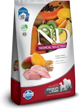 N&D Tropical para Cães Adultos de Raças Médias e Grandes Sabor Frango, Cereais e Frutas Tropicais 10,1Kg