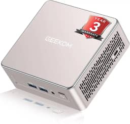 GEEKOM Mini PC A5, AMD Ryzen 7 5800H (8C/16T, até 4,4GHz), 32GB DDR4 e 512GB M.2 PCIe NVMe SSD, Vega 8 Graphics, Windows 11 Pro Desktop Computer Support 8K UHD/Wi-Fi 6/Bluetooth 5.2/USB 3.2