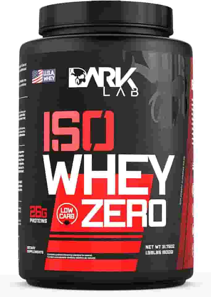 Iso Whey Zero Low Carb Dark Lab, 900g, Chocolate, Whey Isolado, Ganho de Massa Magra