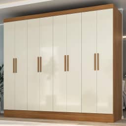 Guarda Roupa Casal 8 Portas 4 Gavetas Jatobá Yescasa Cinamomo/Off White