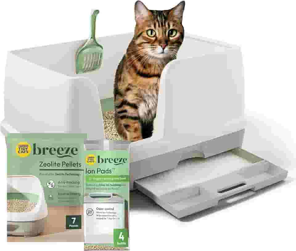 Sistema de areia sem aglomeração Purina Tidy Cats Breeze XL, tudo em um para controle de odores e caixa multigatos fácil de limpar – Caixa de 8 kg